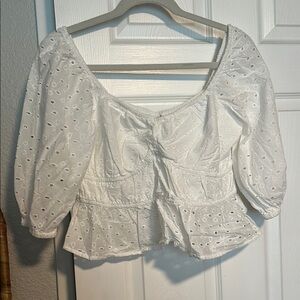 White Eyelet Women's Top
